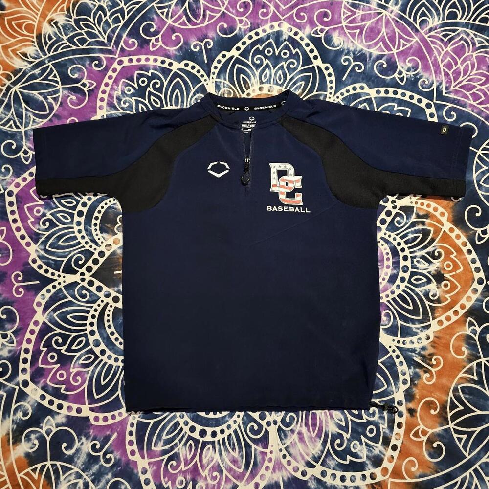 EVOSHIELD DC Baseball Half Zip Navy Baseball Pullover